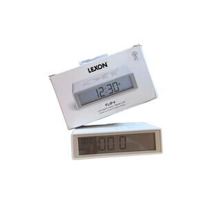 Lexon Flip+ LR150 FLIP+ LCD Alarm Clock White - Open Box Like New condition